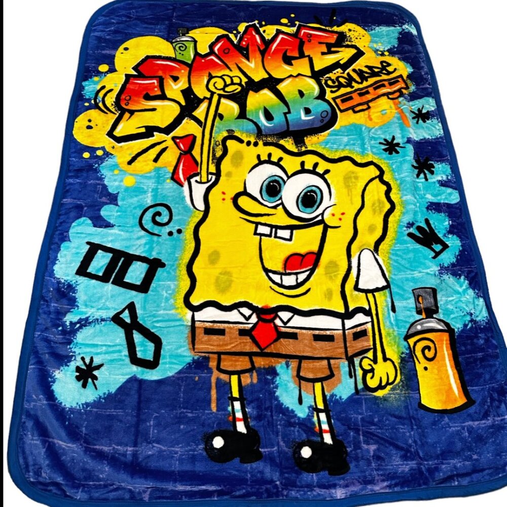 Spongebob Grafitti Twin Plush Blanket 60"x80"